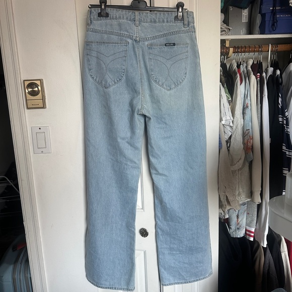 ROLLA'S Light Blue Ripped Straight Jeans - Picture 2 of 5